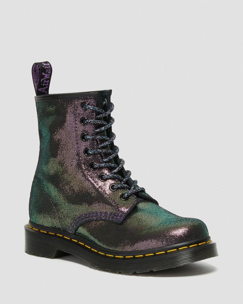 Botas con Cordones Dr Martens 1460 Disco Iridescent Gamuza Mujer Morados | MX 616XYU